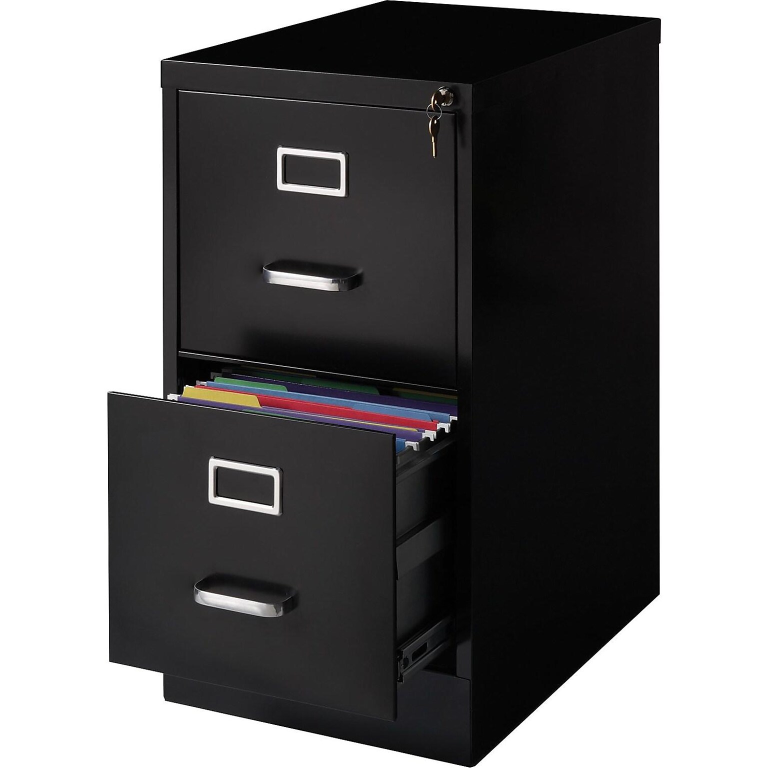 Quill Brand® 2-Drawer Vertical File Cabinet, Locking, Letter, Black, 25D (25157D)