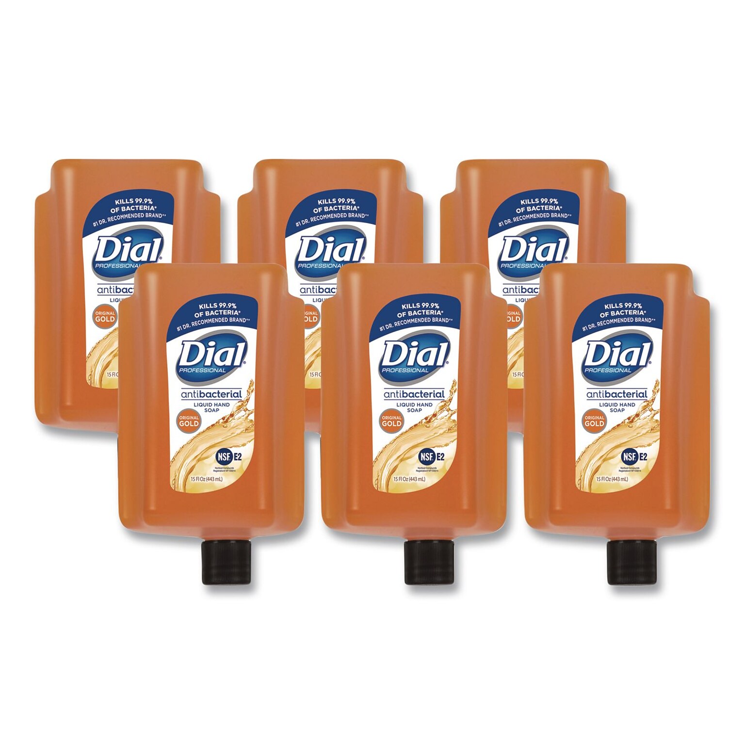Dial Antibacterial Gold Liquid Hand Soap Refill for Versa Dispenser, Floral Scent, 15 oz., 6/Carton (DIA98561)