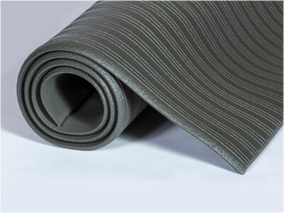 Crown Mats Tuff-Spun Foot-Lover Anti-Fatigue Mat, 36 x 144, Gray (FL 3612GY)