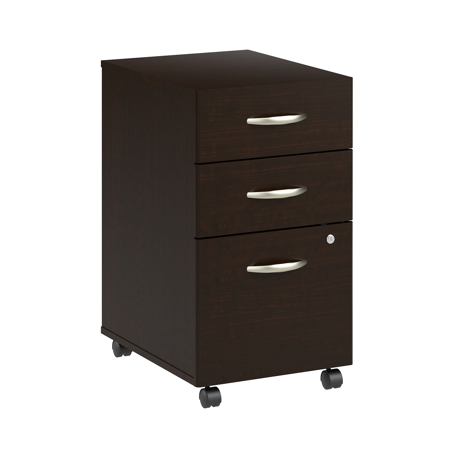 Bush Business Furniture Arrive 3 Drawer Mobile File Cabinet - Assembled, Mocha Cherry (ARF116MR-Z)