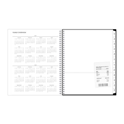 2027 Blue Sky Baccara Dark 8.5" x 11" Calendar Year Weekly & Monthly Planner, Plastic Cover (110211-27)