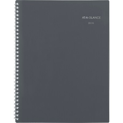 2026 AT-A-GLANCE DayMinder 8.5" x 11" Weekly & Monthly Appointment Book, Plastic Cover, Gray (GC520-07-26)
