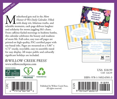 2027 Willow Creek Mom Humor & Wit 5.4 x 6.2 Day-to-Day Calendar (65013)