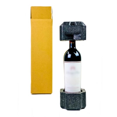 5" x 5" x 15" Wine Single Bottle Shipping Box, 200# Mullen Rated, Kraft, 12/Pack (WSS12)