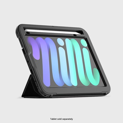 SaharaCase Raider 9.7" Heavy Duty Folio Case for iPad mini (A17 Pro) and iPad mini (6th Gen), Scorpion Black (TB00451)