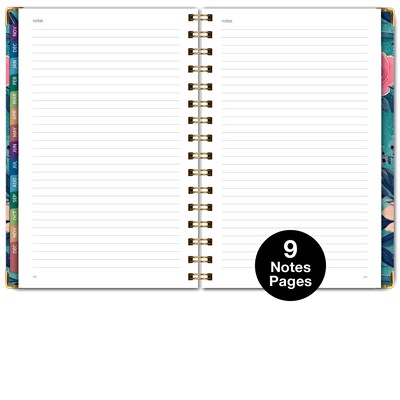 2026 Global Printed Products 5.5" x 8" Weekly & Monthly Planner, Paperboard Cover, Teal Floral (FSHN-CY26-58-17)