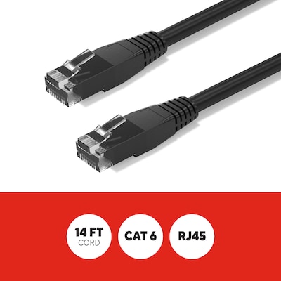 Staples TECH 14 ft. Cat-6 Ethernet Cable, Male to Male, Black (ST62456)