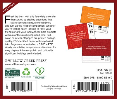2026 Willow Creek Hot Seat Questions 6.2 x 5.4 Day-to-Day Calendar (55199)