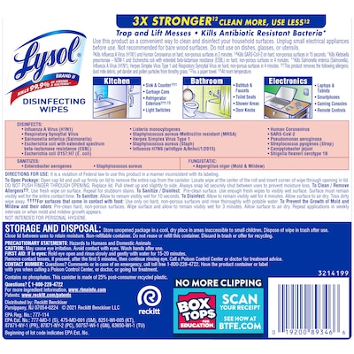 Lysol Disinfecting Wipes, Crisp Linen, 80 Wipes/Pack (1920089346)