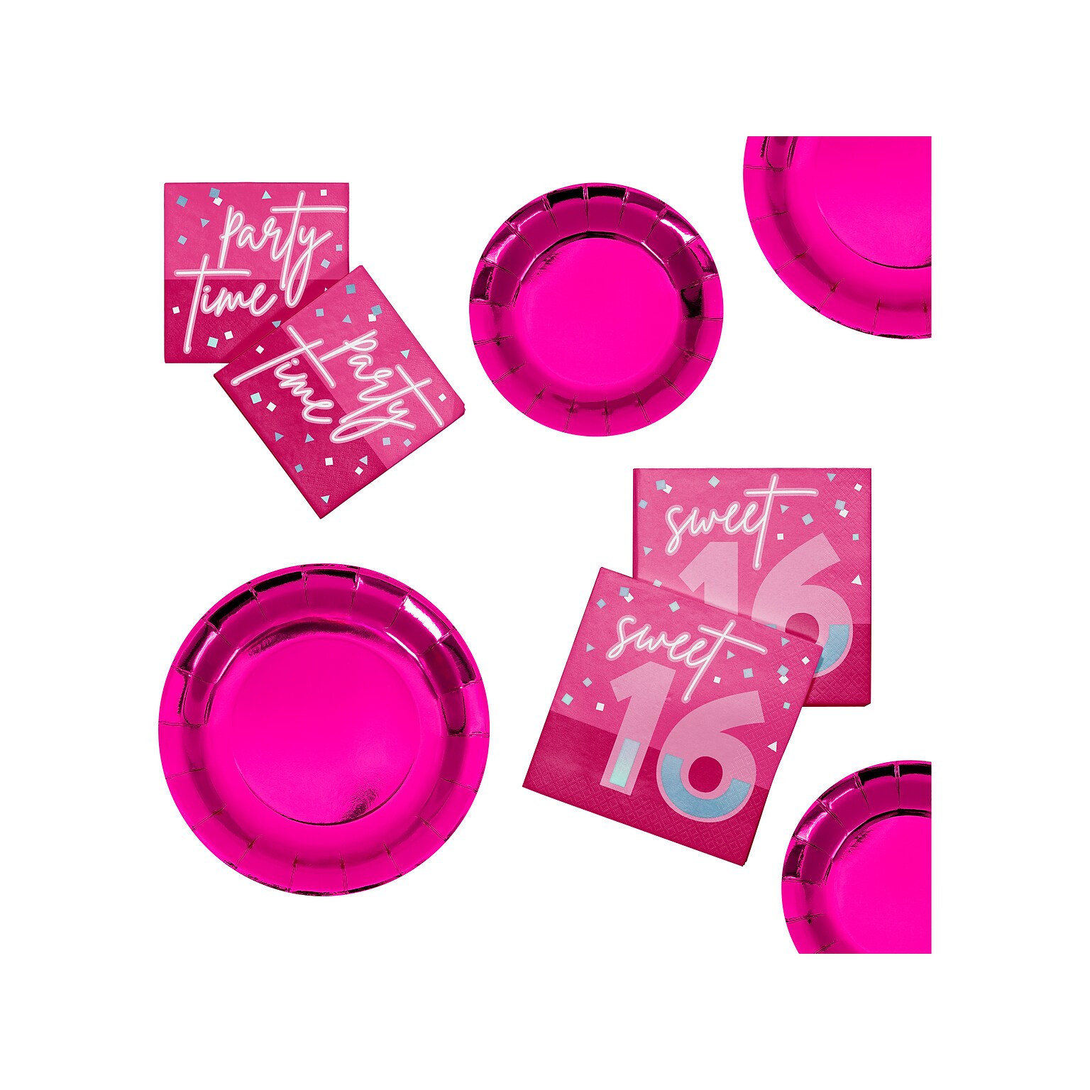 Creative Converting 16th Birthday Tableware Kit, Hot Pink (24594290)