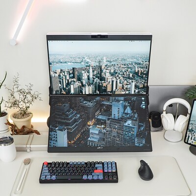 Mobile Pixels Geminos X 24" 75Hz Dual-Screen Stacked LCD Monitor, Black (MPX1161001P02)