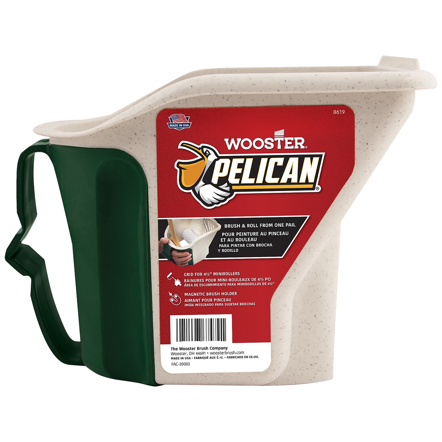 Wooster Brush Pelican Paint Pail, Beige/Green, 6/Pack (0086190000)