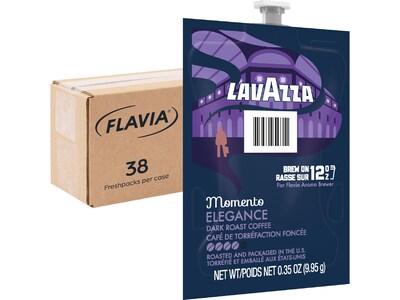Lavazza Momento Elegance Coffee Flavia Freshpacks, Dark Roast, 38/Carton (48791)