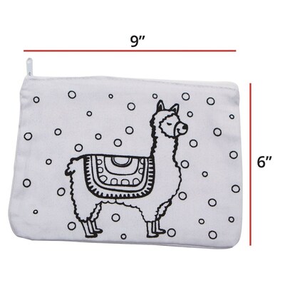 S&S Velvet Art Fabric Llama Pouch, 12/Pack (PS1457)