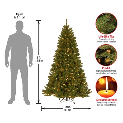 National Tree Company North Valley Spruce Artificial Christmas Tree, 6 ft., Clear Lights (NRV7-300-60)