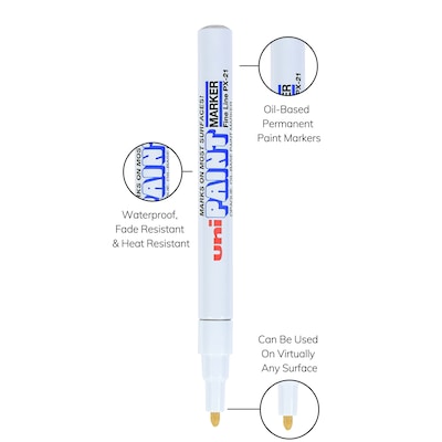 uni PAINT PX-21 Oil-Based Paint Marker, Fine Line, White (63713