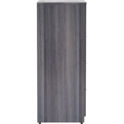 Lorell Essentials 4-Drawer Lateral File Cabinet, Letter/Legal Size, Lockable, 54.8"H x 35.5"W x 22"D, Weathered Charcoal