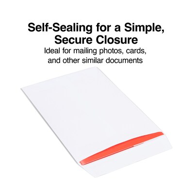 Staples Self Seal #1 Catalog Envelopes, 6"L x 9"H, White, 100/Box (SPL609121)