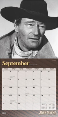 2025 BrownTrout John Wayne 12" x 24" Monthly Square Wall Calendar, (9781975479800)