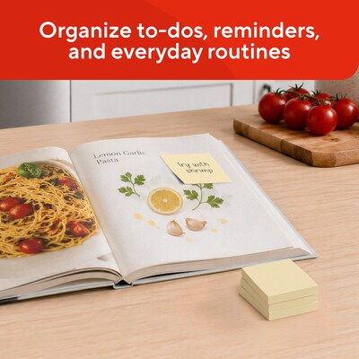 Staples Pop-Up Sticky Notes, 3" x 3", Sunshine Colors, Recycled Paper, 3600 Sheets – Eco-Friendly Dispenser Notes for Offices