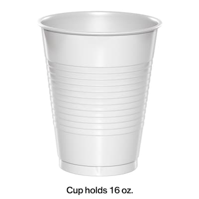 Creative Converting Touch of Color Plastic Cups, White, 240/Carton (28000081)