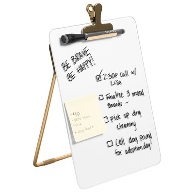 U Brands Glass Dry-Erase Whiteboard Easel, 11" x 8.5" (4974A01-06)