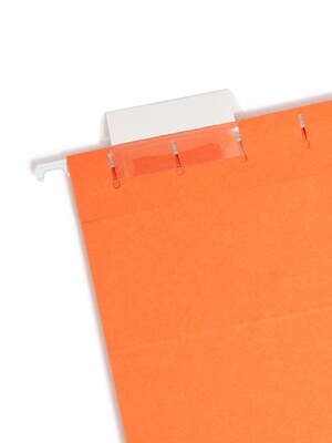 Smead Adjustable Tab Recycled Hanging File Folder, 5-Tab, Letter Size, Orange, 25/Box (64065)