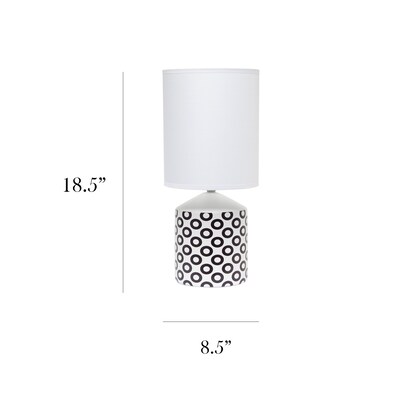 Simple Designs Fresh Prints Table Lamp, Black Ovals (LT2077-OVL)