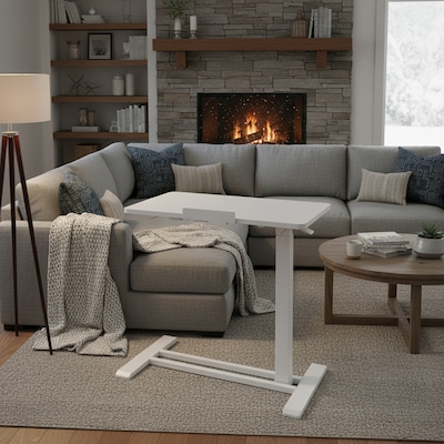 FlexiSpot H7 Pro Adjustable Side Table, 27.6" x 15.8", White (H7W-PRO-2816)