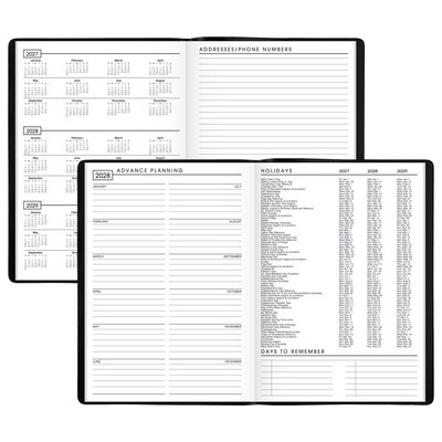 2027 AT-A-GLANCE 7" x 10" Monthly Planner, Faux Leather Cover, Black (70-432-05-27)