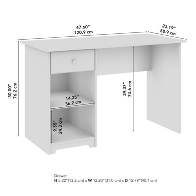 Bush Furniture Cabot 48"W Computer Desk with Storage, Espresso Oak (WC31847)