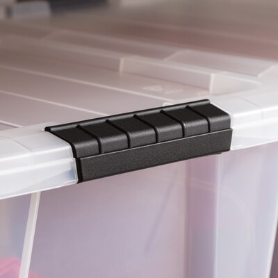 Iris 32 Quart Storage Container with Lid, Plastic, Clear, 4/Pack (500297)