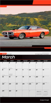 2026 BrownTrout Dodge Charger 12" x 12" Monthly Wall Calendar (9798330701773)