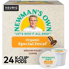 Newmans Own Organics Special Decaf Coffee, Medium Roast, 0.31 oz. Keurig® K-Cup® Pods, 24/Box (4051