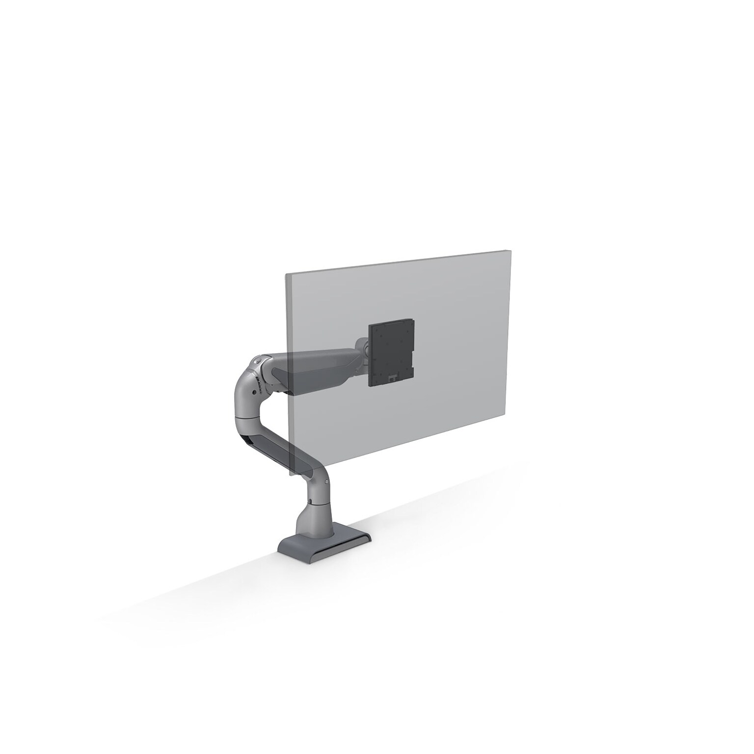 HAT Design Works E5 Adjustable Single Dynamic Monitor Arm, Up to 49 Monitor, Silver (E5-D1-SLV)