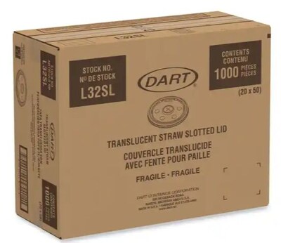 Dart Lids for Foam Cups and Containers Translucent, 1,000/Carton (DCC32SL1)