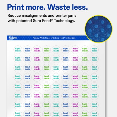 Avery Round Laser/Inkjet Multipurpose Labels, White, 108 Labels/Sheet, 50 Sheets/Pack (19479311213)