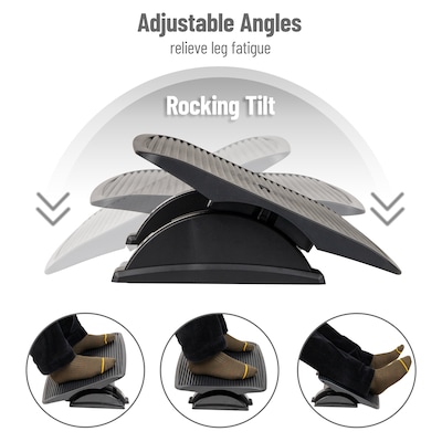 Mind Reader Tilt Adjustable Footrests, Black (FTLINE-BLK)