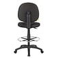 Boss Armless Fabric Drafting Stool with Swivel Base and Lumbar Support, Black (B1690-BK)