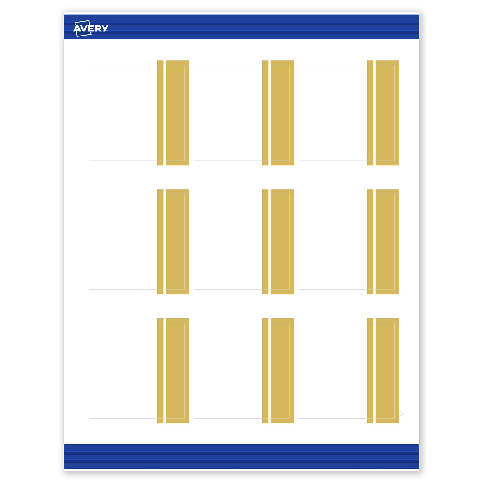 Avery Gold Double-Dipped Edge Matte Blank Card, White, 90/Pack (S00-DKH)