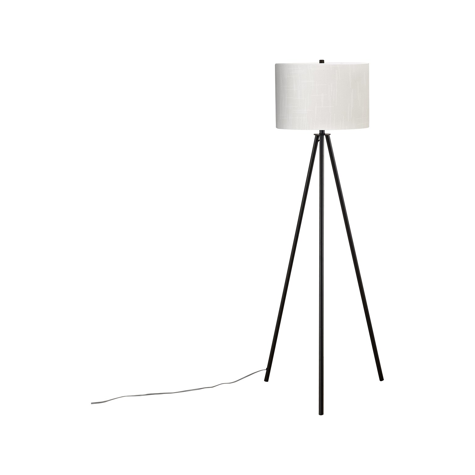 Monarch Specialties Inc. 62.75 Matte Black Floor Lamp with Ivory Drum Shade (I 9735)