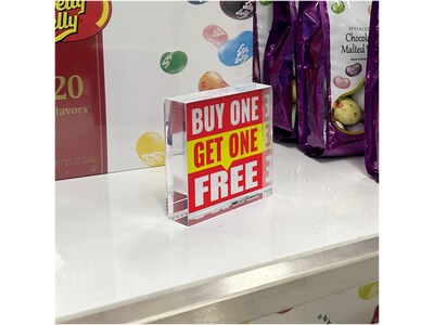 Azar Sign Holder, 3" x 3", Desktop/Wall, Clear Acrylic, 2/Pack (104553-2PK)
