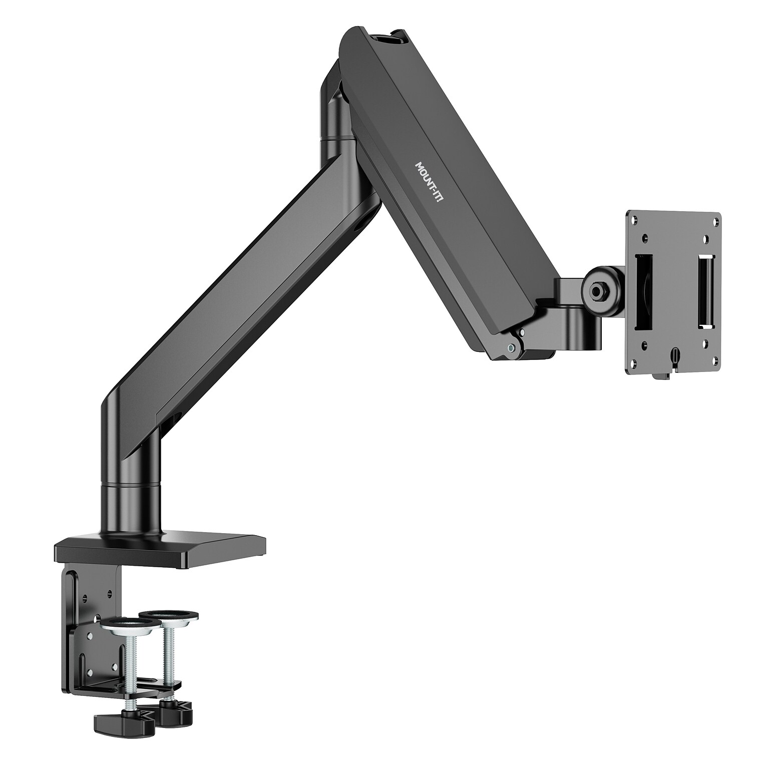Mount-It! Adjustable Single Monitor Desk Mount with Gas Spring Arm, Up to 57 Monitor, Black (MI-4891)