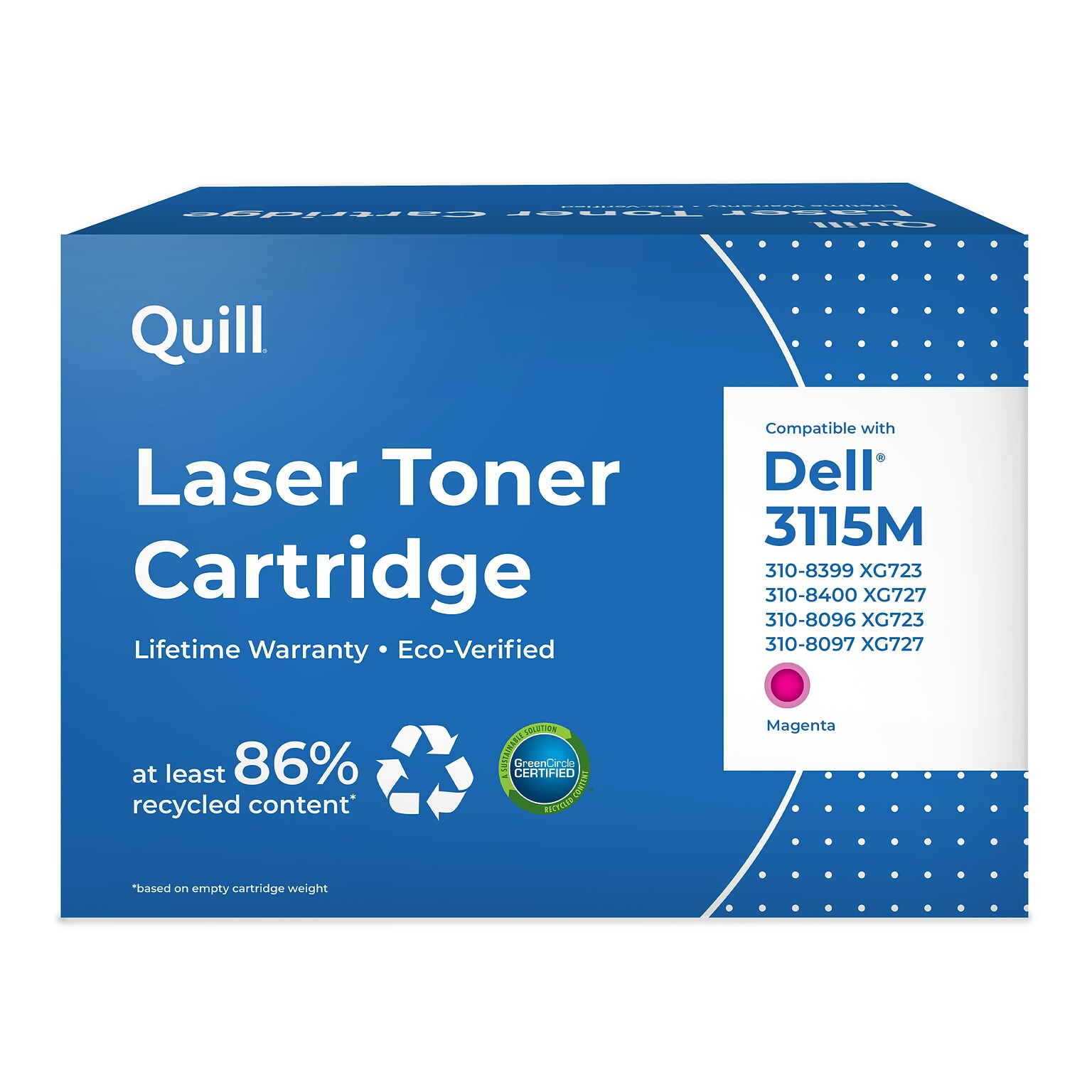 Quill Brand Remanufactured Laser Toner Cartridge for Dell™ 3110CN and 3115CN High Yield Magenta (100% Satisfaction Guaranteed)