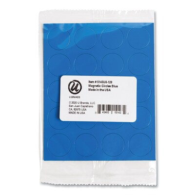 MasterVision Interchangeable Circle Magnets, Blue, 20/Pack (FM1601)