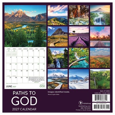 2027 TF Publishing Paths to God 7" x 7" Monthly Wall Calendar, Multicolored (27-2005)