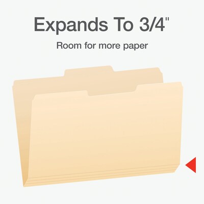 Pendaflex File Folder, 1/3-Cut Tab, Center Position, Legal Size, Manila, 100/Box (753 1/3-2)