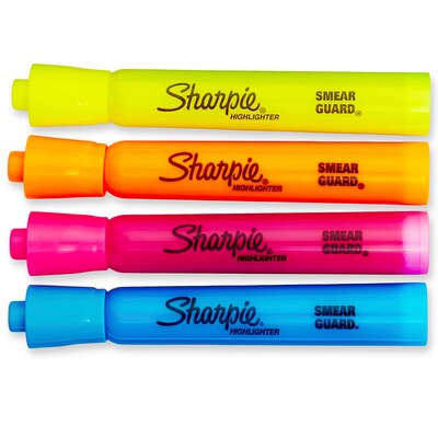 Sharpie Tank Highlighter, Chisel Tip, Assorted, 4/Pack (25174WC)