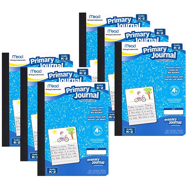 Mead Primary Journal, 7.5" x 9.5", Half Page Ruled, 100 Sheets Per Book