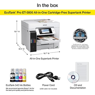 Epson EcoTank ET 2850 Cartridge Free Supertank Wireless Inkjet All in One  Color Printer - Office Depot